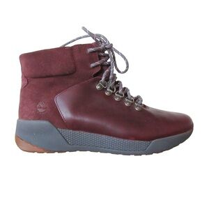 Timberland Womens Kiri Up Waterproof Hiking Boots 9.5 Burgundy Leather Outdoors